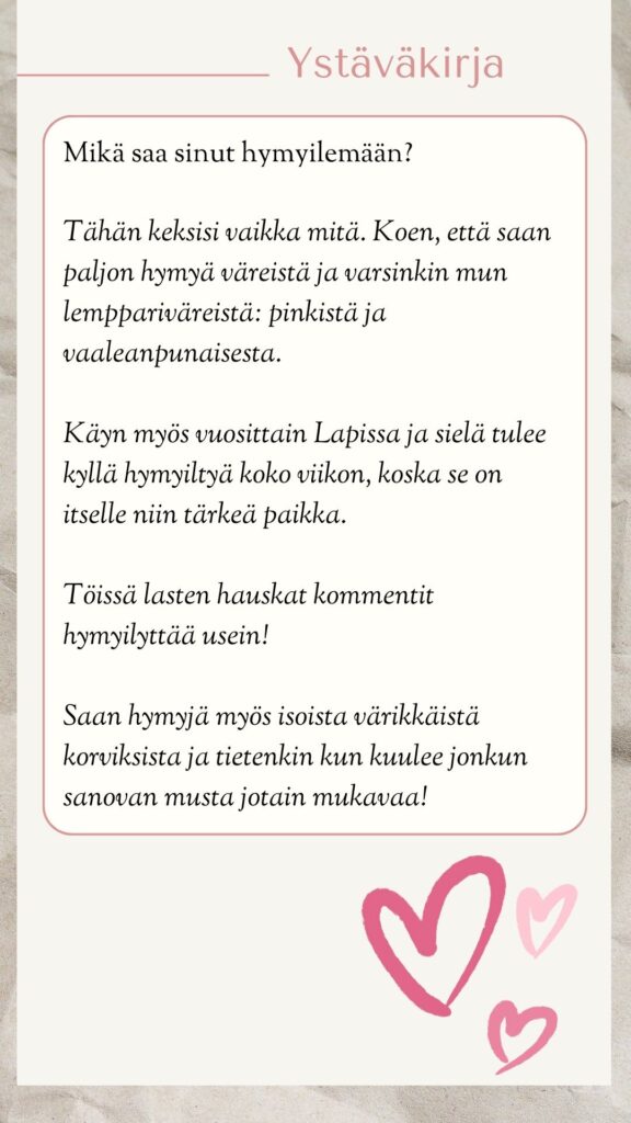Ystäväkirja Noora @noorainkilainen