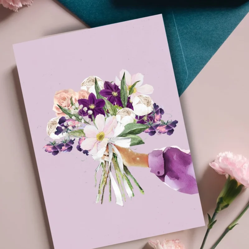 Liila kimppukortti - Nordic Design